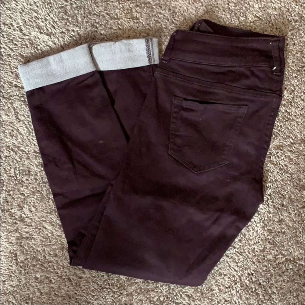Dark purple skinny jeans